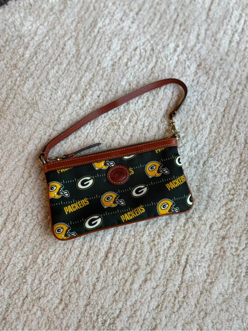 Dooney & Bourke Green and Yellow Packers Wristlet